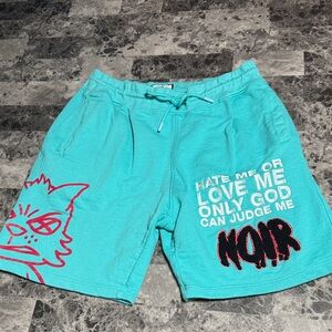 Maison Noir Men's Aqua Graphic Athletic Shorts